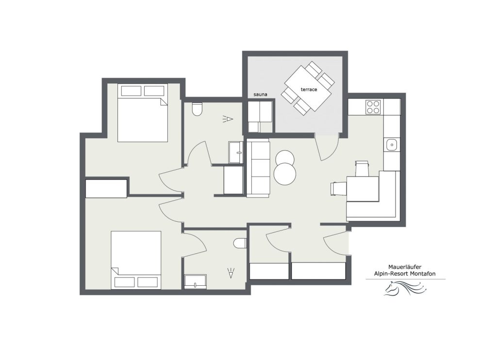 Raumplan Ferienwohnung Mauerläufer