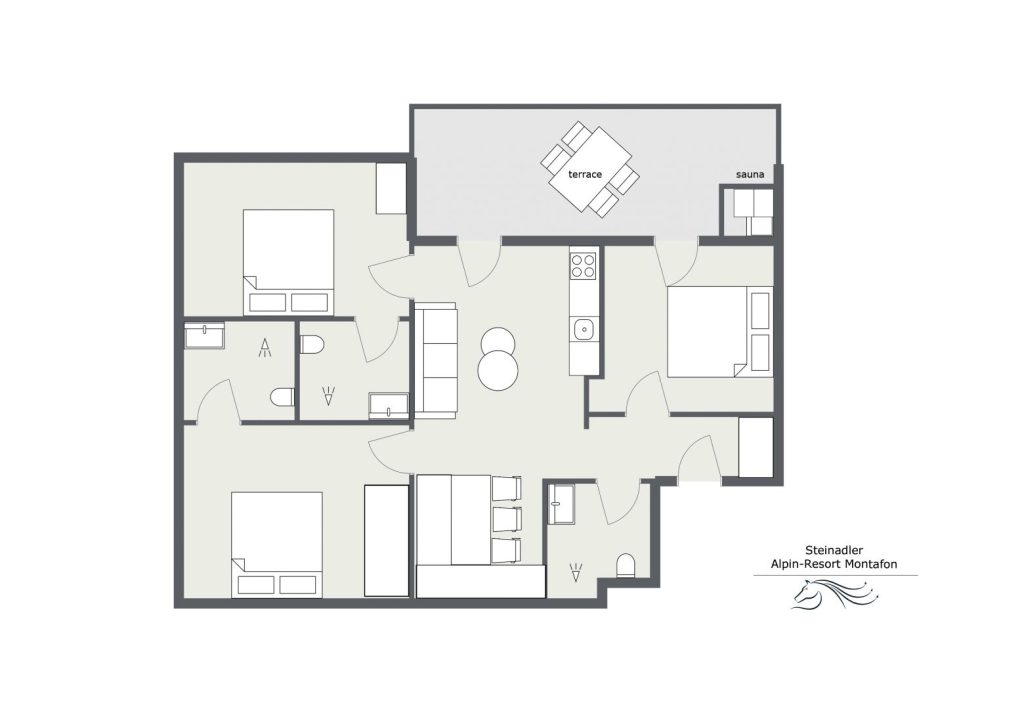 Kamerindeling Apartment Steinadler